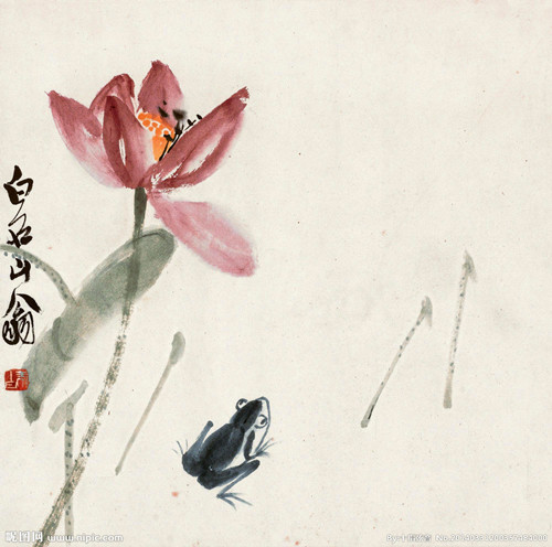 《中原艺术网》选齐白石的青蛙画图供大家欣赏